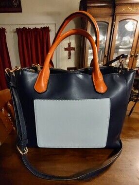 a new day Navy, White and Orange Colorblock Shoulder Bag